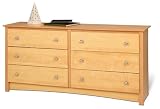 Prepac Sonoma Maple 6-Drawer Dresser