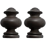 BEME International 1-3/8-Inch Diameter Wood Drapery Urn Finials, Mink, Set of 2