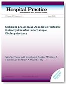 Klebsiella pneumoniae-Associated Vertebral Osteomyelitis After Laparoscopic Cholecystectomy (Hospital Practice)