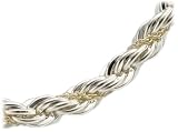 14k Yellow Gold and Sterling Silver 4mm French Rope Necklace, 18