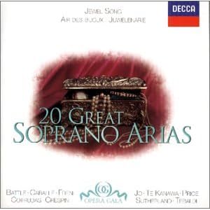 Jewel Song ~ 20 Great Soprano Arias Crespin, Freni, Te Kanawa, Sutherland, Jo, Tebaldi,... by Alfredo Catalani, Gaetano Donizetti, Antonin Dvorak, Charles Gounod, and Wolfgang Amadeus Mozart (Audio CD - 2000)