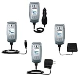 Road Warrior Kit for the Samsung SGH-E770 includes a Car & Wall Charger AND USB cable AND Battery Extender - Gomadic Brand w/ TipExchange Technology