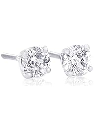IGI CERTIFIED 1 Carat Round Diamond Stud Earrings 14Kt White Or Yellow Gold