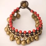 brass and coral bracelet