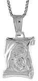 Sterling Silver Hollow Mother and Child Scroll Pendant