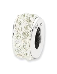 Sterling Silver Reflections Cream Double Row Swarovski Elements Bead