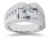 0.72 CTW Men's Diamond Ring in Platinum