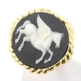 14K Gold Pegasus Cameo Ring