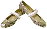 COACH JANEY SIGNATURE KHAKI GOLD BALLET FLATS SHOES NEW