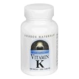 Source Naturals Vitamin K, 200 Tabs, 500 MCG