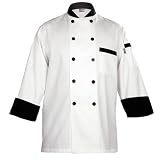 Chef Works BBTR Dijon Basic Chef Coat, White, Large
