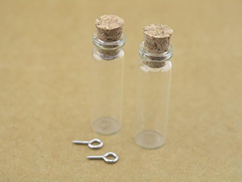 10 Pcs 12x40mm Clear Mini Vial Glass Bottles Glass Jar with Environmental Quality Corks/capsule and Eyescrews--vol 2.3ml