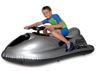 Childrens Toyshop  Toys : Ocean Scooter FX Inflatable Jet Ski for Kids - Shiny Silver