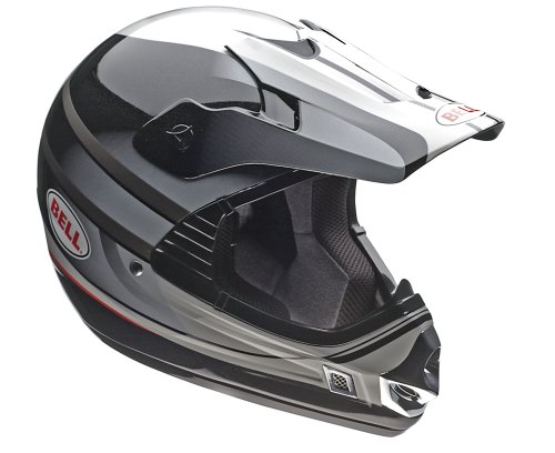 Bell Powersports MX Riot Motorcycle Helmet (X-Large, Black/Silver)
