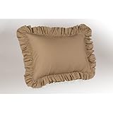 Poly/Cotton Ruffled Pillow Sham, King, Camel
