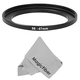 Goja 58-67MM Step-Up Adapter Ring (58MM Lens to 67MM Accessory) + Premium MagicFiber Microfiber Cleaning Cloth