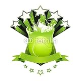 Wallmonkeys Peel and Stick Wall Decals - Tennis Emblem, Green - Removable Graphic