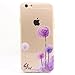 iPhone 6 Case, iPhone 6s Case, JAHOLAN Amusing Whimsical Designs Clear TPU Soft Case Rubber Silicone Skin Cover for Normal 4.7 inches iPhone 6/6s - Purple Dandelion