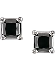 14k White Gold Black Diamond Stud Earrings (0.25 Cttw)
