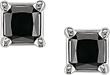 10K White Gold 1ct TDW Black Diamond Stud Earrings