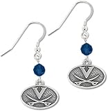 Virginia Cavaliers Round Crystal Earrings