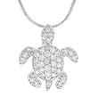 Tressa Sterling Silver Pave CZ Turtle Necklace