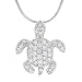 Tressa Sterling Silver Pave CZ Turtle Necklace