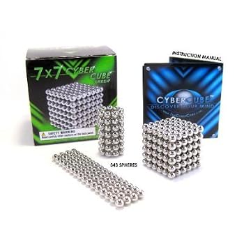 Cybercube Green Box 7x7 Cyber Rare Earth Magnet Balls Puzzle Desk Toy