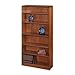 Safco 6-Shelf Radius-Edge Veneer Bookcase, Medium Oak