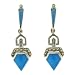 Sterling Silver Marcasite Simulated Turquoise Art Deco Earrings