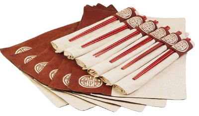 Asian Tableware / Dishes / Shou Symbol Dinner Place Setting Set for 6