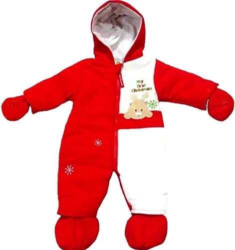 Just Too Cute My First Christmas Snowsuit for Newborn & Infant 0-3 Months Red
