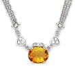 Made in Italy Dazzling Necklace With 4.00ctw Precious Stones - Genuine Citrine and Super Clean Diamonds Beautifully Crafted in 18K White Gold. Total item weight 14.8g Length 16in