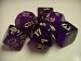 Chessex Dice: Polyhedral 7-Die Borealis Dice Set - ROYAL PURPLE with/GOLD - NEW