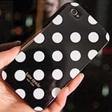 Designer White Polka Dot Black iPhone 4 Hard Case of TOP QUALITY in Retail  ....
