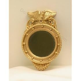 Dollhouse Miniature Eagle Mirror in Gold