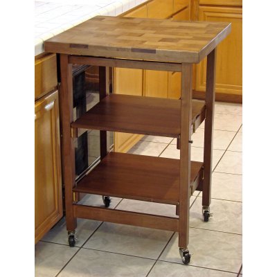Oasis Concepts KK-3006A4 Walnut All Wood All-Purpose Folding Island - Walnut