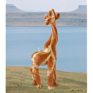 Imported African Handmade Giraffe Safari Animal Candle, medium