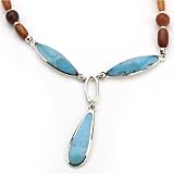 Barse Sterling Silver Inlaid Turquoise & Horn Necklace