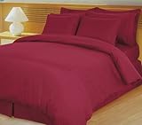4-PC King/Cal.King Size Stripe Burgundy Duvet Cover + Down Alternative Comf ....