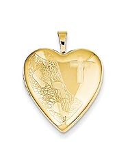 1/20 Gold Filled 20mm Cross & Footprint Heart Locket 18" Necklace