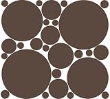 Instant Murals Peel and Stick 71 Huge Polka Dot Wall Stickers - Chocolate Brown