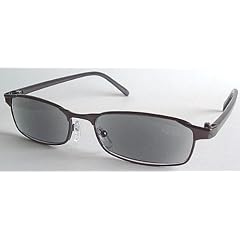Lesebrille / Fertiglesebrille grau get�nt von 1,0 bis 3,0 dpt - schwarz Vollrand Kunststoff (R-1800)