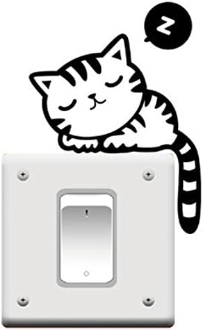 Superqueenstar Cute Home Beautiful Cat Pattern Light Switch/socket Sticker Switch/socket Decoration Vinyl Decor Decals Switch/socket Art 6pcs
