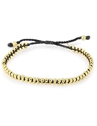 M.Cohen Hand made Designs Black Wax Cord with Sterling Silver Beads