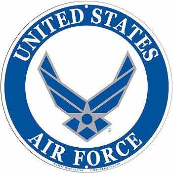 USAF Military Logo Aluminum Sign - Air Force Service Branch Home Wall Decor