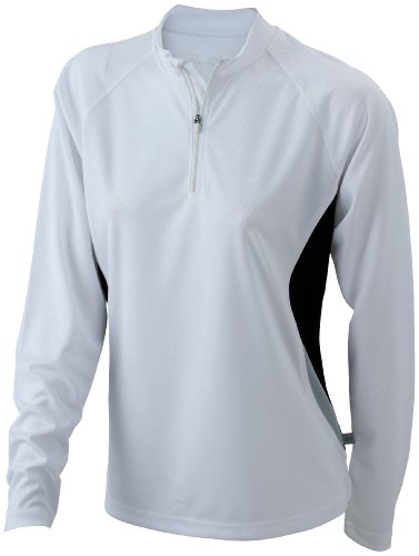 James & Nicholson Damen Running Langarm Shirt, white/black, L, JN392 whbl Preisvergleich
