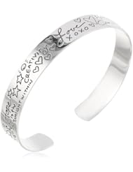 Sterling Silver "Love" Themed Graffiti Cuff Bracelet