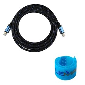 GTMax 10FT HDMI TO HDMI 1.4 HSP Flat Nylon Cable + Cable Tie for LCD HD TV / HDTV , DVD , PS3 , XBOX 360