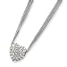 Sterling Silver Multi-Strand Heart CZ Necklace - 16 Inch